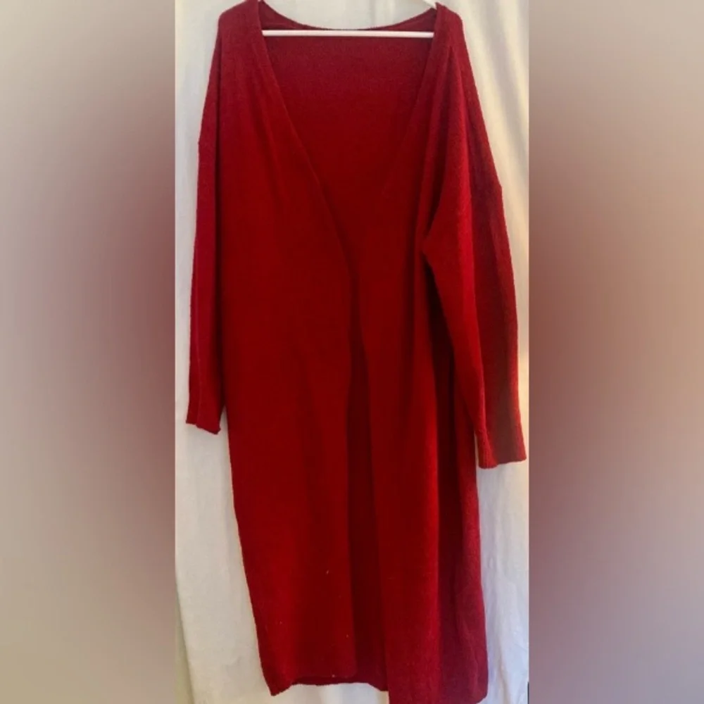 Red 3 Piece Knit Set - Sweater, Crop Tank & Wide Leg Pants Size XL